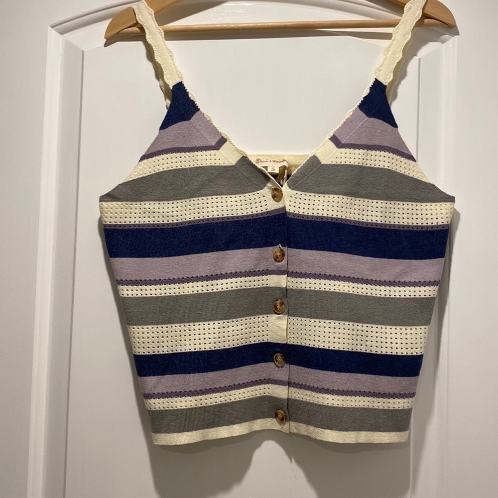 New Hem & Thread stripe sweater cami size L